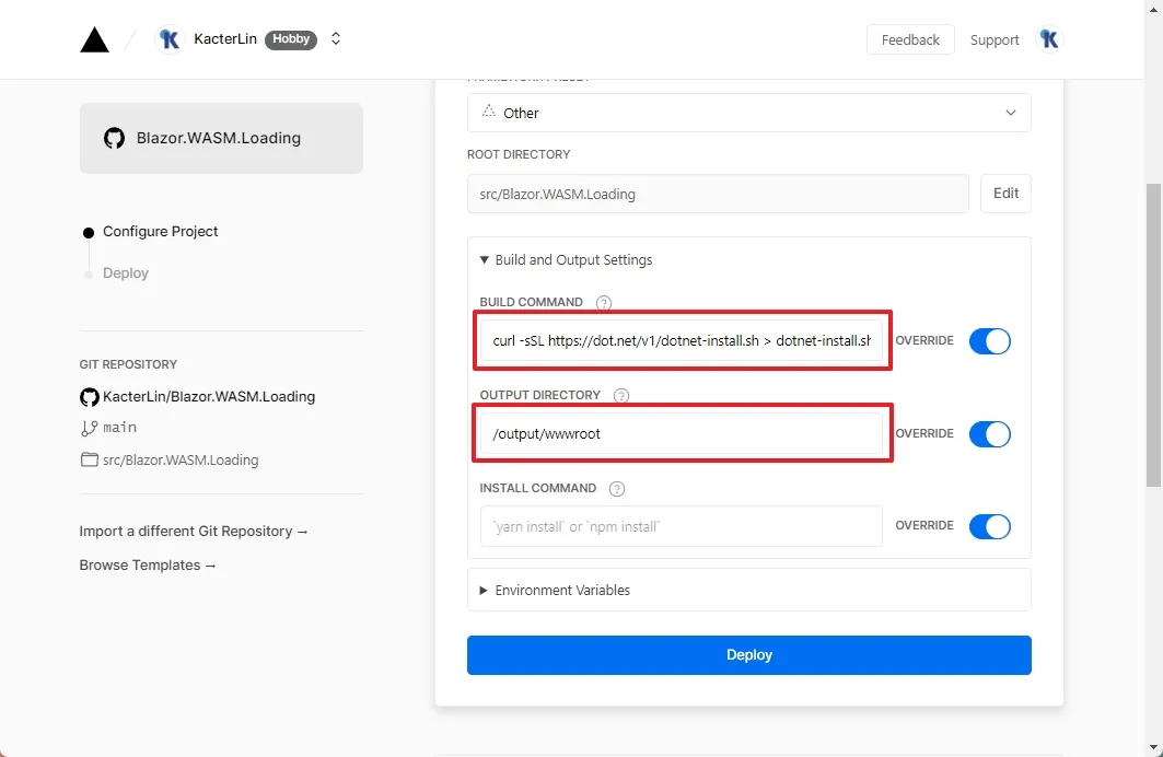 Vercel 免費靜態網站託管、CDN、SSL、自定義域名,自動部署好方便 (Blazor 部署教學)(圖 5)