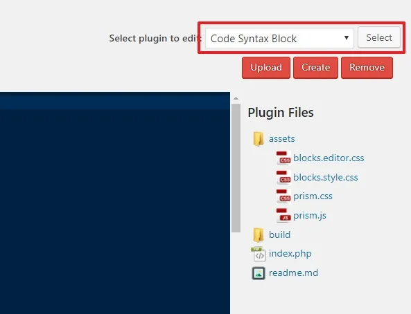 當然我們需要更改的是剛剛安裝的「Code Syntax Block」,找到他就點擊「Select」