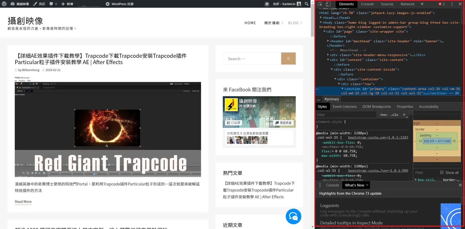 就可以發現右側視窗出現一個整個網頁架構的視窗
